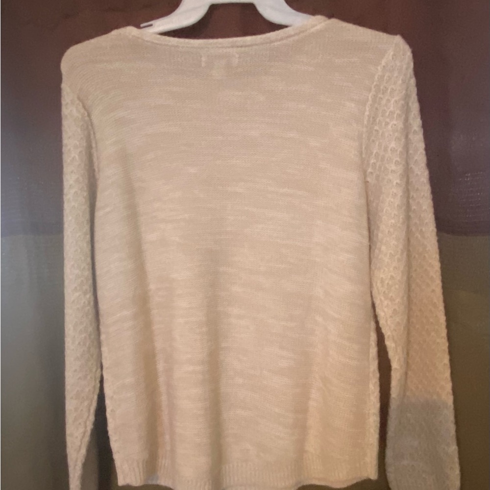 Croft & Barrow Women's Textured Beige Sweater - Picture 4 of 8
